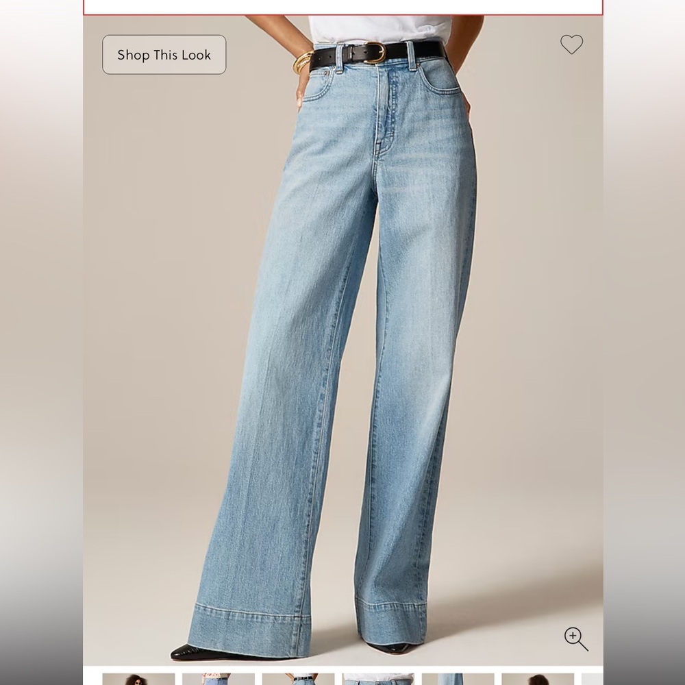 J. Crew wide leg denim/jean trouser